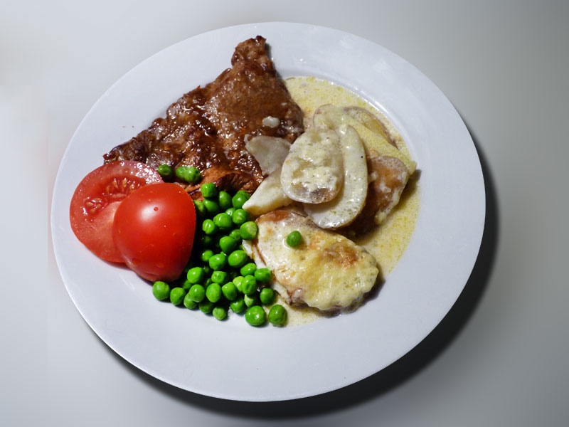 fläskkarré med potatisgratäng