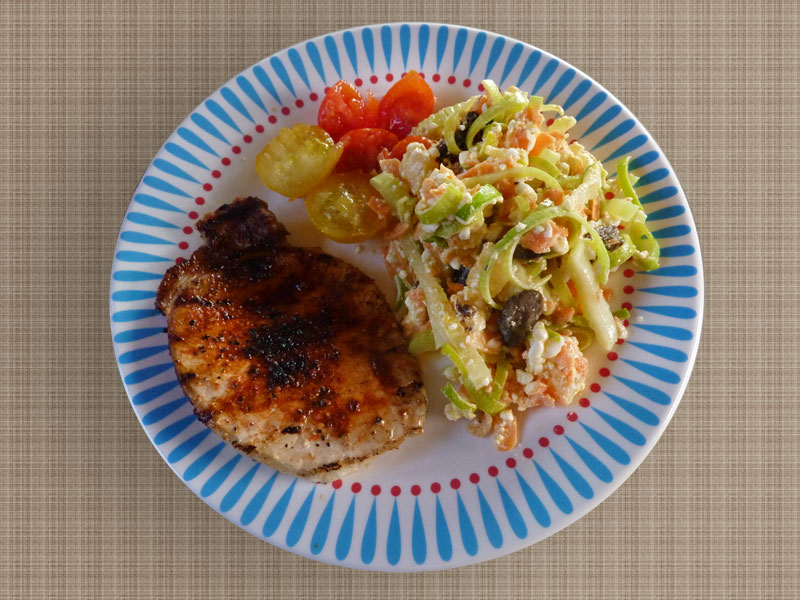Fl�skkotlett med kesosallad